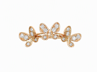 Bague papillon en or 18 carats avec diamants naturels, bijoux de luxe pour femmes, motif jardin, bijoux fins, cadeau de vacances, Art Déco