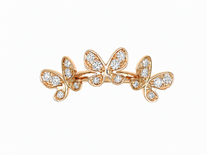 Anillo Abierto de Oro Blanco de 18K con Incrustaciones de Diamantes en Forma de Mariposa, Joyería de Lujo para Mujer - Product Image 3