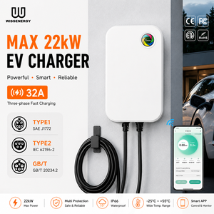 Nouvelle station de recharge pour voitures électriques 16-32A APP RFID OCPP 4G Facilement connectable 1/3 phases Type 1/2 GB/T Chargeur de véhicule - Product Image 6