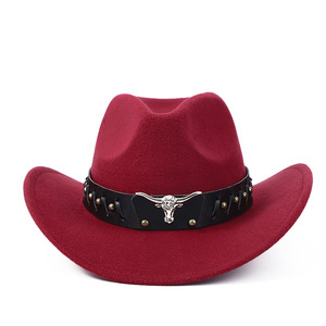 Sombrero de Vaquero de Moda Casual para Fiesta, con Banda de Cuero de Cabeza de Vaca, Estilo <span class=keywords><strong>Jazz</strong></span>, Otoño Invierno 2025, Gran Venta - Product Image 4