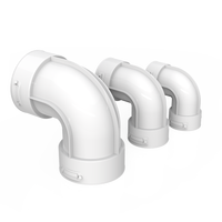 Systèmes d'aération 63mm 75mm 4 "pouces coude 90 degrés conduit tuyau connecteur Flexible rond Tube Ventilation tuyau ABS plastique
