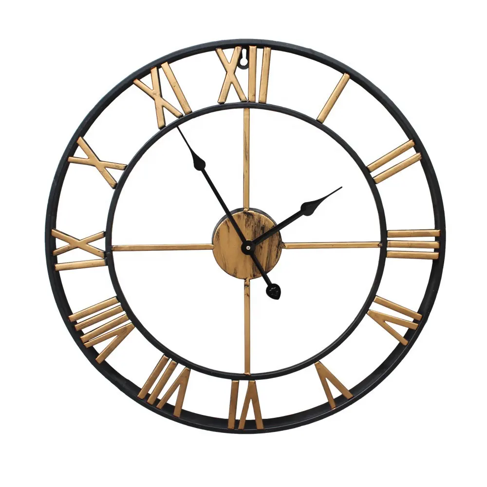 16" 20" Big Iron Clock Antique Large Home Decorative Modern Wall Clock for Living Room