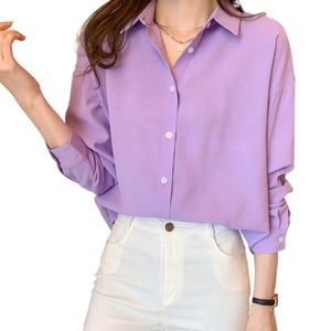 Liu Ming March Expo Áo sơ mi dài tay thời trang phong cách Hàn Quốc mùa xuân mùa thu cho nữ áo cánh đơn giản - Product Image 1