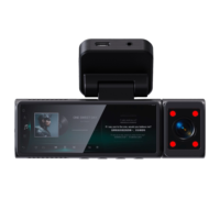 Caméra embarquée 4G WiFi 4K à triple objectif, écran tactile IPS 3,2 pouces, vision nocturne Starlight, ADAS, capteur G, moniteur de stationnement, DVR de voiture avant/arrière 24H