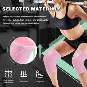 LADYGLOW通気性圧縮膝パッド重量挙げスポーツプロテクター用品膝ブレースサポート5MM 7MM膝袖 - Product Image 2