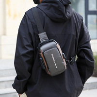 Sac de poitrine bandoulière pour loisirs en plein air, sac messager imperméable en PC pour homme, style urbain simple, idéal pour le sport et les trajets quotidiens