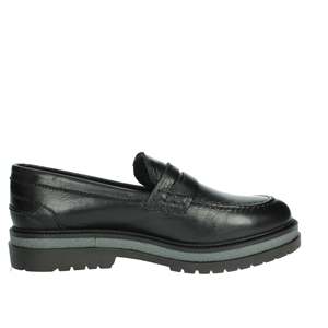 Mocassins pour homme Gino Tagli en cuir noir, taille 45, semelle épaisse - Product Image 4