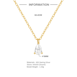 Collier pendentif pour femme CANNER Minimalist S925 en argent sterling, goutte d'eau, zircon 5A - Product Image 1