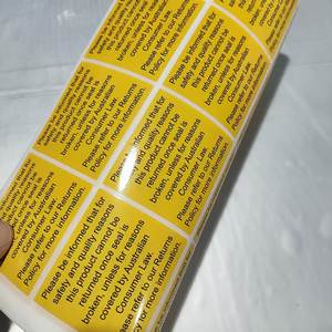 Étiquettes d'avertissement sur la politique de <span class=keywords><strong>retour</strong></span> personnalisée - Autocollants en papier enduit autocollants pour produits - Product Image 3