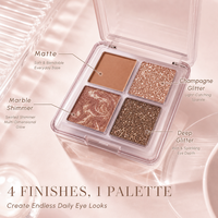 Palette d'ombres à paupières scintillantes or rose en promotion, OEM/ODM, marque privée, hydratante, coffret cadeau, parfum et couleur personnalisés