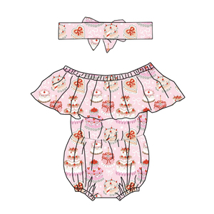 Abito monopezzo con maniche di pizzo da ragazza appena arrivato vestito intero per neonati con motivi a base di frutta - Product Image 4