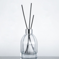 Bouteille diffuseur de parfum en verre dépoli de luxe 200 ml vide avec bouchon à vis et bâtonnets d'aromathérapie sérigraphiés