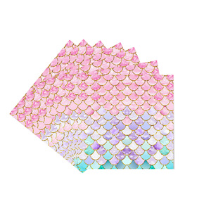 Ensemble de vaisselle jetable pour fête d'anniversaire de <span class=keywords><strong>petite</strong></span> sirène, écologique, assiettes en papier, bannière, nappe, émail coloré pour <span class=keywords><strong>petite</strong></span> sirène - Product Image 5