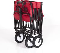 Chariot utilitaire pliable et extensible en métal rouge pour extérieur, chariot de jardin pliable, chariot de plage pliable, chariot de camping