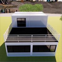 Villa de luxe pliable à 2 étages, conteneur modulable, 2-3 chambres, appartement, bureau, hôtel, école, taille personnalisée, maison mobile, bâtiment de bureaux
