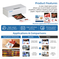 Imprimante d'étiquettes couleur MASUNG MMF-D4, machine d'impression numérique d'étiquettes personnalisée en usine OEM pour applications commerciales, prise en charge ODM, USB
