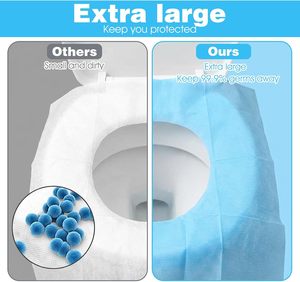 Protège-sièges de toilettes jetables et biodégradables, emballés individuellement, pour les voyages et les toilettes publiques, et pour l'apprentissage de la propreté - Product Image 6