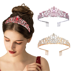 Tiara <span class=keywords><strong>de</strong></span> Cristal Hory para Novia, Corona Real <span class=keywords><strong>de</strong></span> Aleación <span class=keywords><strong>de</strong></span> Zinc con Forma <span class=keywords><strong>de</strong></span> Rosa para Mujer, Tocado <span class=keywords><strong>de</strong></span> Princesa para Cumpleaños, Precio <span class=keywords><strong>de</strong></span> Fábrica - Product Image 4