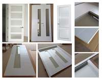 Porte en bois laquée blanche de style shaker contemporain de luxe avec quincaillerie Hafele pour salle de bain, villa, maison de ville, hôtel