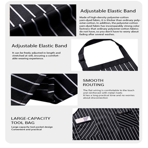 Có thể điều chỉnh sọc <span class=keywords><strong>polyester</strong></span> bông Halter Tạp dề bền nhà bếp nhà hàng thức ăn nhanh khách sạn bảo hộ lao động thiết kế mới cho - Product Image 4