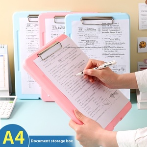 4 tập tin đa chức năng bảng cứng Clip nhựa trong suốt thư mục da tập tin Hộp kiểm tra lưu trữ giấy bán lẻ sản phẩm Nộp đơn - Product Image 6