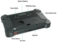 Tableta Linux Yocto Resistente al Agua IP67 con Interfaces M12 RS232 RS485 ACC DC GPIO para Vehículos Pesados