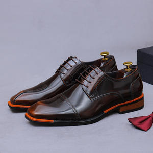 Chaussures Derby à enfiler en cuir véritable pour hommes, best-seller, formelles, de haute qualité, imperméables, antidérapantes - Product Image 1