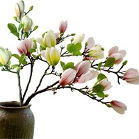 Fleur artificielle en soie Magnolia, style chinois, pour la maison, le salon, la table à manger, arrangement floral décoratif pour mariage