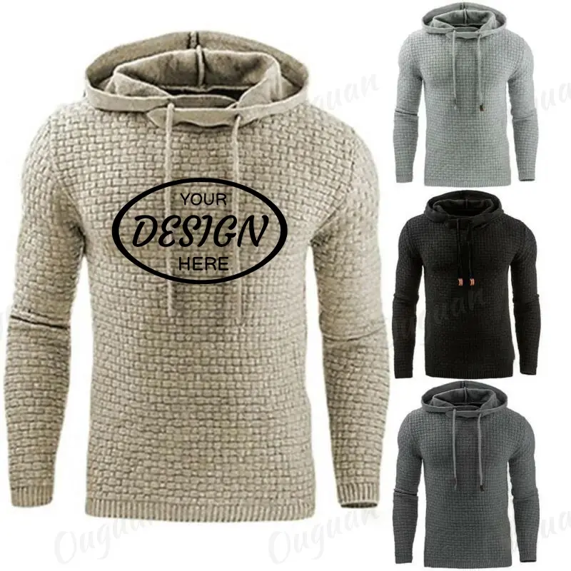 2023 Custom Logo Plain men French Terry felpe Track Casual Basic Pullover ricama felpa con cappuccio