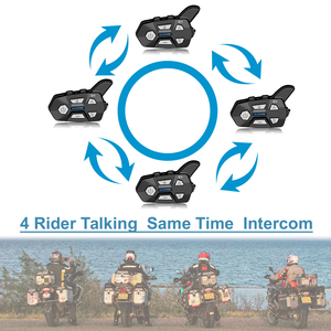 Intercomunicador BT para casco de motocicleta, modelo R9, 1500m, para 6 conductores - Product Image 5