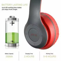 Casque sans fil P47 à succès, pliable, à réduction de bruit, avec microphone, fente pour carte de stockage, écouteurs de sport