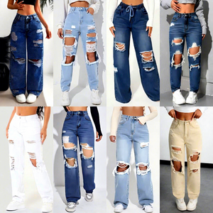 Jeans Baggy da Donna, <span class=keywords><strong>Pantaloni</strong></span> in Denim a Vita Alta e Gamba Dritta, Stile Y2K Streetwear, Oversize, Casual e Trendy - Product Image 2