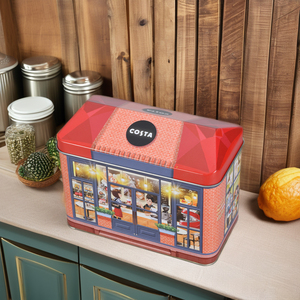 Cajas de lata de música de metal con forma de <span class=keywords><strong>Casa</strong></span> de fábrica de 20 años latas de chocolate de hierro rectangulares con diseño especial para embalaje - Product Image 2