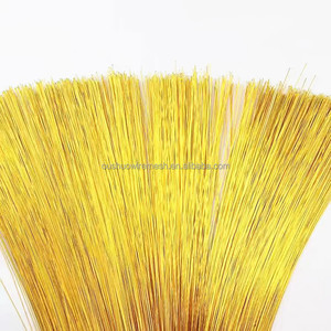 Fournitures de matériel perlé 24 jauge couleur or fil floral fil artisanal fait à la main 80cm fil de fer métallique pour bricolage fleur de perles - Product Image 3