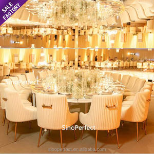 Chaises de salle à manger de luxe en acier inoxydable, ovales argentées, à dossier haut, pour hôtels, décoration, mariage, vente en gros - Product Image 1