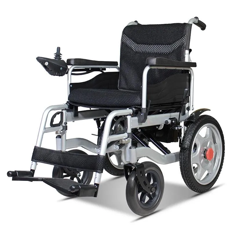 Fauteuils roulants pliables bon marché pour handicapés Fauteuil roulant électrique à cadre en alliage d'aluminium avec télécommande