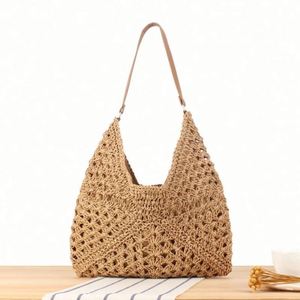 Sac de plage tressé en paille grande capacité pour femme – Vente en gros - Product Image 2