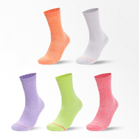 Calcetines de algodón slub al por mayor, paquete de 5, estilo vintage, boucle, tejido grueso, cómodos, estéticos, para mujer