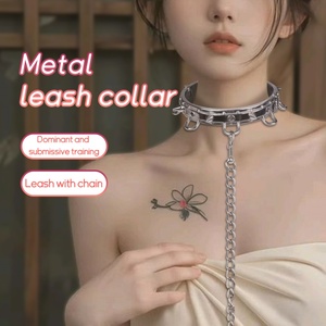 ปลอกคอเหล็กสแตนเลส 304 คุณภาพสูง FISTSX พร้อมสายโซ่โลหะ ชุดอุปกรณ์ BDSM ปลอกคอโลหะสำหรับพันธนาการ ของเล่นทางเพศ - Product Image 5