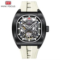 Montre mécanique automatique pour homme, cadran squelette complet, bracelet en silicone respirant