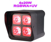 Projecteur LED sans fil DMX à batterie, étanche IP65, 4x20W RGBWA+UV 6-en-1 |   Lumière de scène pour DJ et mariage, contrôlable à distance et par application