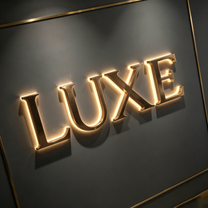 Letrero LED acrílico iluminado, letrero con logotipo en letras doradas, letrero retroiluminado para tienda minorista, letrero con letras 3D - Product Image 3