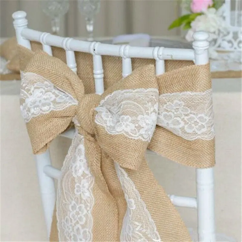 15*240 cm Lace linen Wedding decorations chair covers or table cloth rustic wedding decor