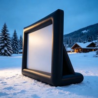 Écran publicitaire gonflable sur mesure de 14/16 pieds avec fermeture éclair pour les expositions marketing, les événements et la promotion de marque
