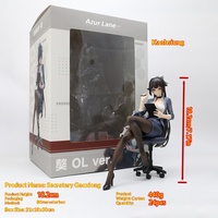 Nouveau modèle de figurine de secrétaire féminine bleue, magnifique, en PVC, pour décoration de bibliothèque ou d'ordinateur