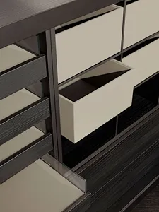 Muebles de Dormitorio de Diseño Moderno Hechos a Medida de Alta Gama, Vestidor con Puerta de Vidrio, Sala de Estar Ecológica para Villa - Product Image 6