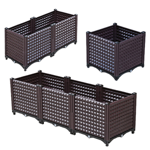Outdoor garden Plastic Vegetable planting box vases square flower pot for plants plastic pots for plants