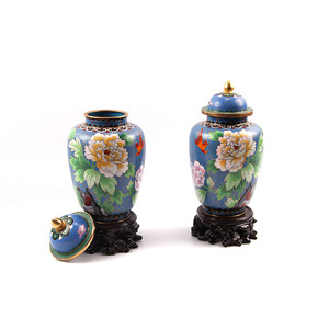 Geschäftsgeschenk Meetinggeschenke Geburtstagsgeschenke Maßgefertigte Größe China Innendekoration Blühende und Reiche Cloisonné-Emaille-Vase - Product Image 1