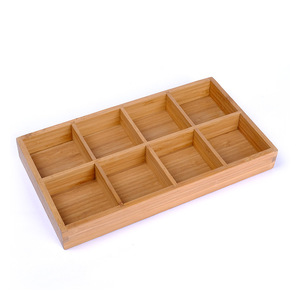 Caja de almacenamiento de té de 8 compartimentos, dividida en compartimentos para guardar bolsitas de té, adecuada para uso doméstico, sirviendo como bandeja de bambú - Product Image 2
