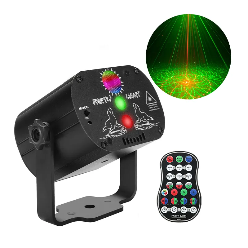 Mini Laser Projector Lazer DJ Night Club Beam Lights Disco Party Lighting RGB Led Stage Lights With Remote Control For KTV Party